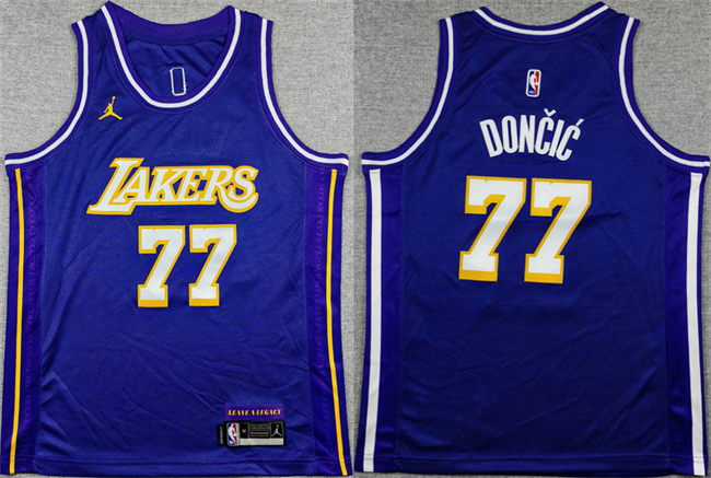 Youth Purple Los Angeles Lakers #77 Luka Dončić 2025 Stitched Basketball Jersey